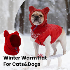 Dog Warm Hat Windproof Scarf Winter Dog Head Cover Scarf Soothing Hat