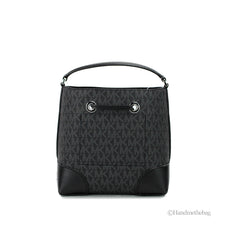 Michael Kors Mercer Small Black PVC Bucket Crossbody Bag