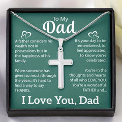 Cross Necklace - Father's Day Gift, Birthday Gift