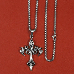 High Quality Cross Titanium Steel Non-Fading Necklace, Trendy Men's Pendant and Chain, New for Men or Women Gifting