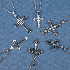 High Quality Cross Titanium Steel Non-Fading Necklace, Trendy Men's Pendant and Chain, New for Men or Women Gifting