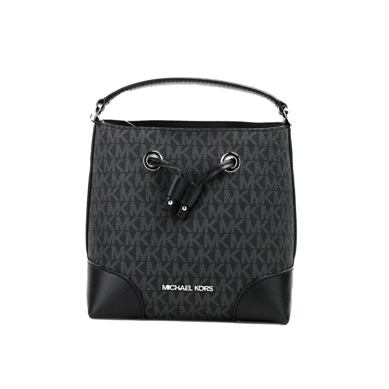 Michael Kors Mercer Small Black PVC Bucket Crossbody Bag